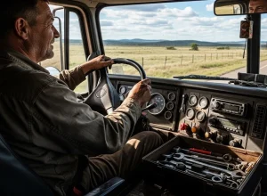 mecanico-dirigindo-caminhao