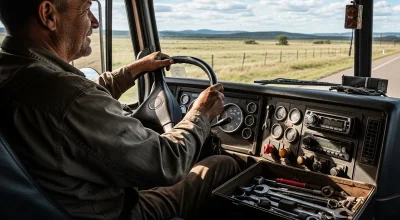 mecanico-dirigindo-caminhao